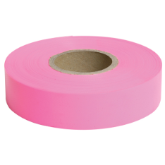 Dy-Mark Survey Tape  25x100 and Survey Pins Fluoro Pink