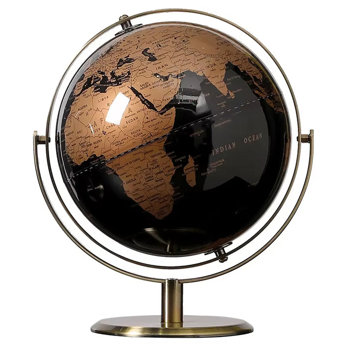 Luxurious Rotating World Globe with Stand–27cm Desk Decorative Globe for Home, Office, and Educational Use, 720°Spinning Globe for Geography Enthusiasts and Modern Décor Lovers