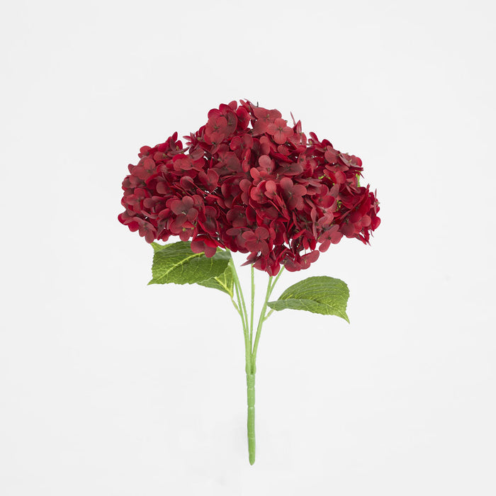 Hydrangea Real Touch 5 Head Bunch Burgundy