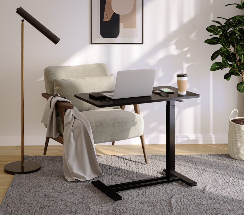 FlexiSpot H7 Overbed Table with Pneumatic Lift | Height Adjustable Rolling Desk for Bed, Couch or Recliner 🪑📚