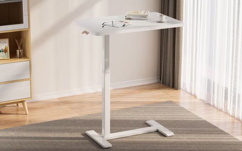 FlexiSpot H7 Overbed Table with Pneumatic Lift | Height Adjustable Rolling Desk for Bed, Couch or Recliner 🪑📚