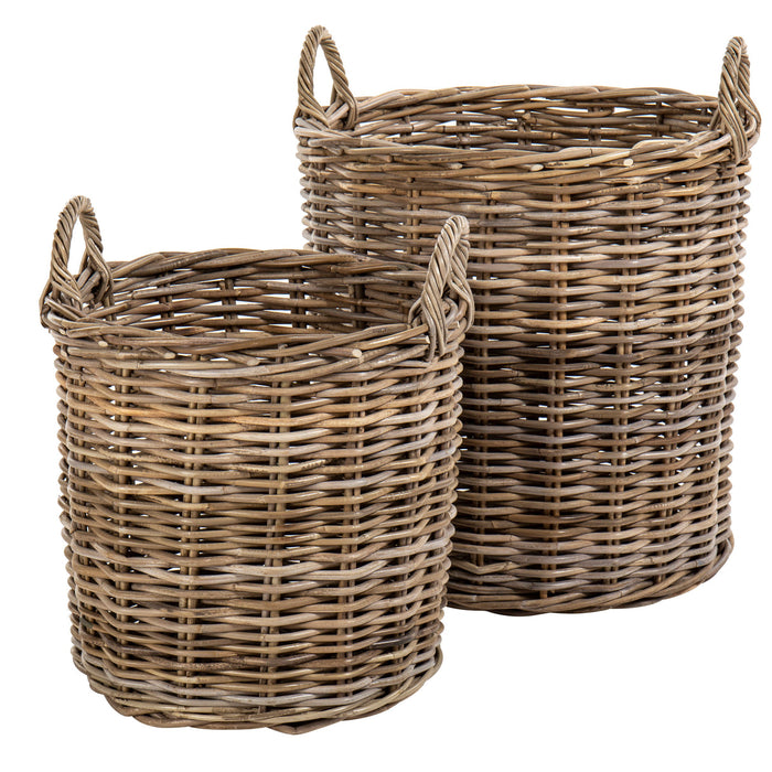Isalbi Amalfi Aubusson Baskets 2pcs Set Kubu Grey