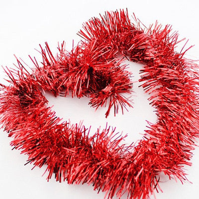 10 Pack 2m Christmas Tinsel Garland Bows Party Xmas Tree Ornaments Door Fireplace