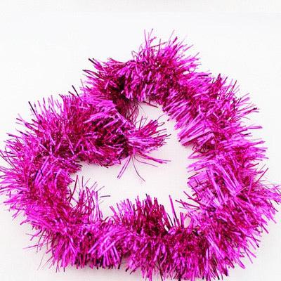 10 Pack 2m Christmas Tinsel Garland Bows Party Xmas Tree Ornaments Door Fireplace