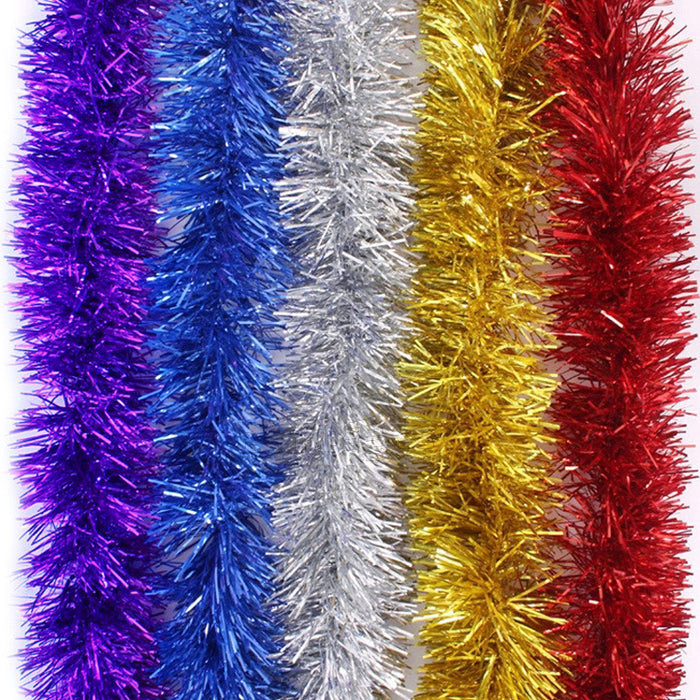 10 Pack 2m Christmas Tinsel Garland Bows Party Xmas Tree Ornaments Door Fireplace