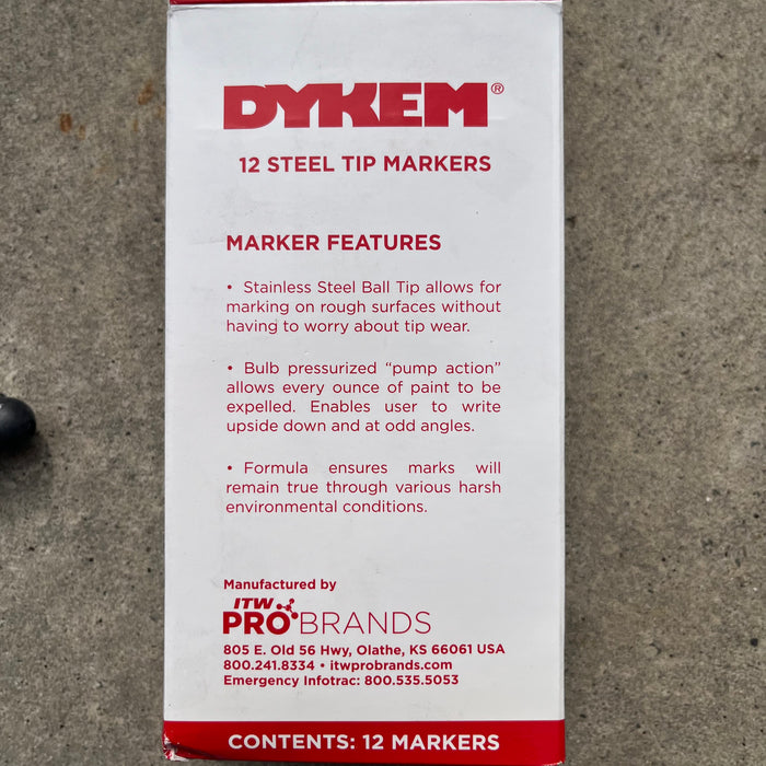 Dykem Mark-Tex Texpen White