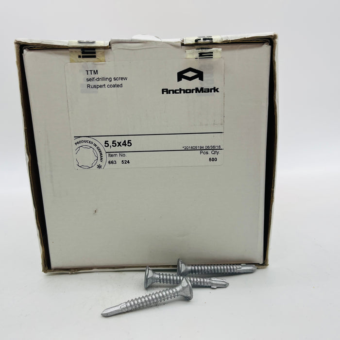 AnchorMark Timber to Metal Decking Screw Ruspert 5.5x45 (QTY 500) - Premium Quality Screws for Secure Fixation