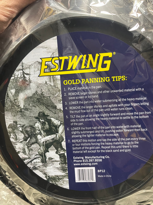ESTWING 12" Black Plastic Gold Pan 6 Oz