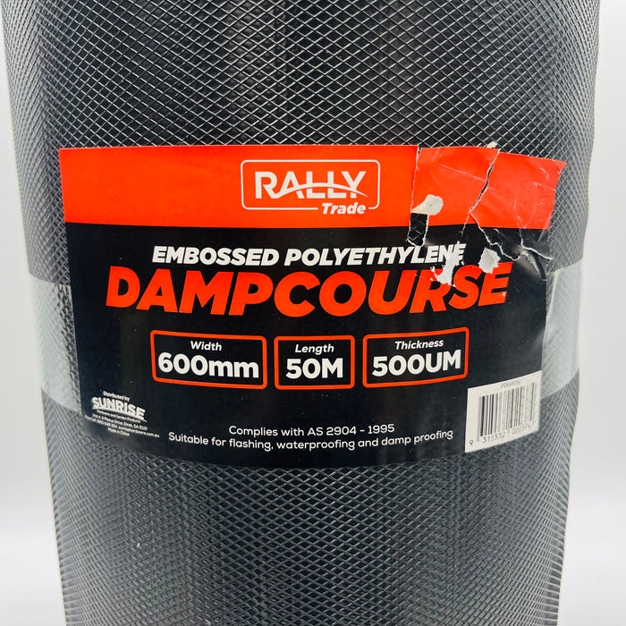 Rally Polythene Dampcourse - Moisture Barrier Flashing - 50M Rolls, Compliant with AS 2904-1986