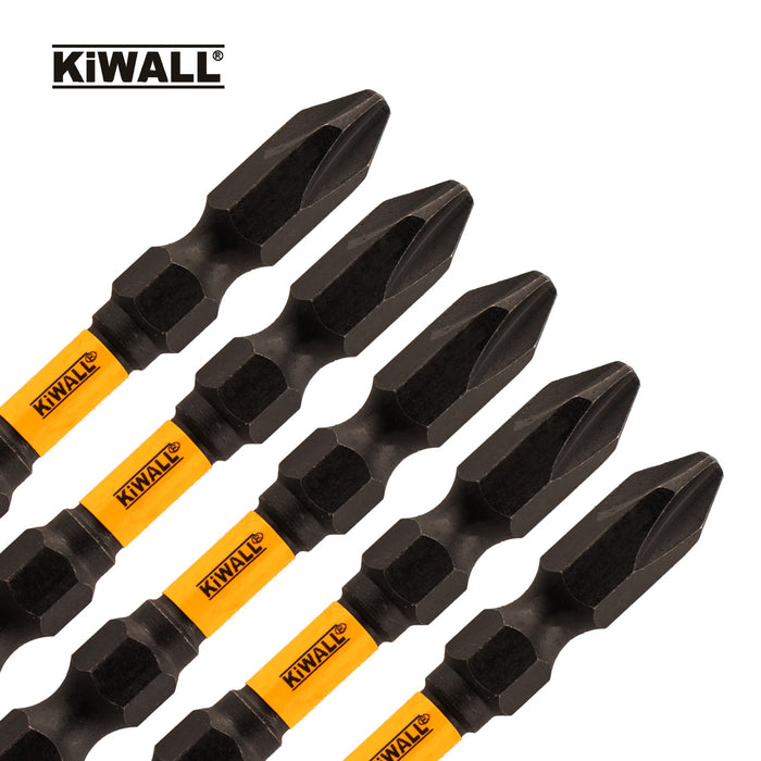 Professional 5-Piece #2 Phillips Power Bit Set for Precision Work – Includes Unique Double-Ended Bit and Multiple Sizes (25mm to 89mm) – Bulk Order Capable