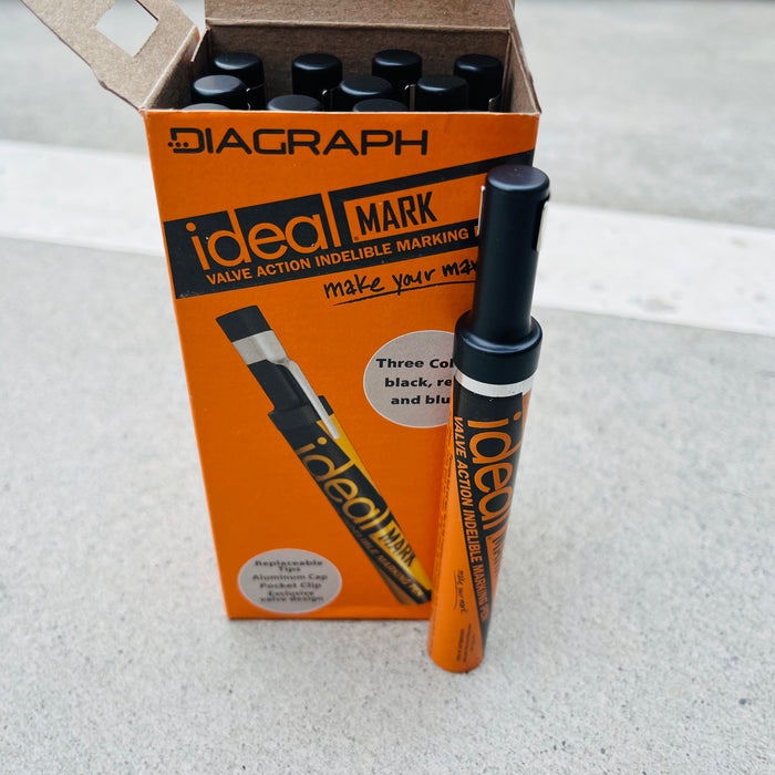 Dy-Mark Ideal Marker Black – Valve Action, Heavy Duty Permanent Marker