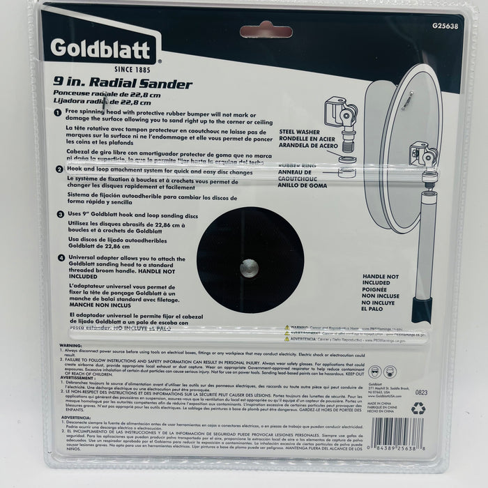 Goldblatt radial drywall sander 225mm head only