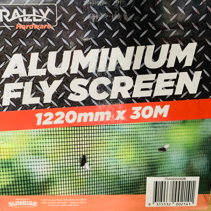 Rally Aluminium Flywire - Black, Powder-Coated Insect Screening (Available in Multiple Widths)