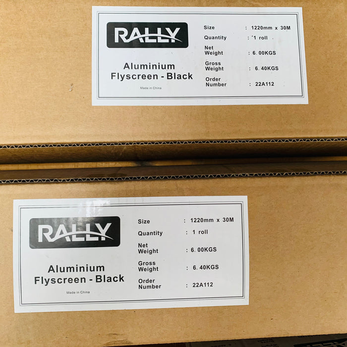 Rally Aluminium Flywire - Black, Powder-Coated Insect Screening (Available in Multiple Widths)