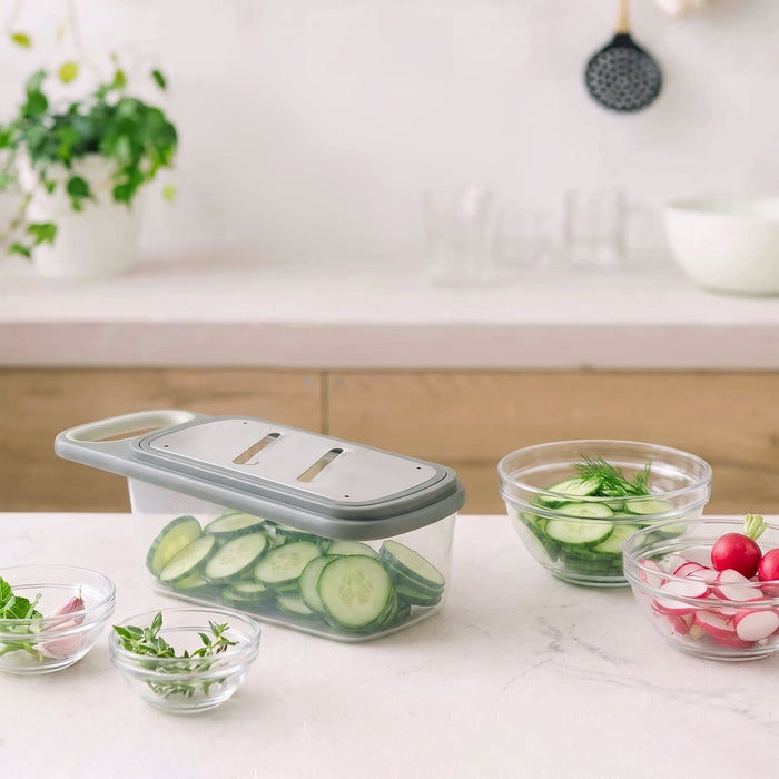 NSIMG-SHA256:6267f437884d3d698ee257fc92f19368379bac7277c2158522c973b375103962 · Isalbi MasterChef Sage Gadgetra 5pc Food Slicer Set Sage & Clear