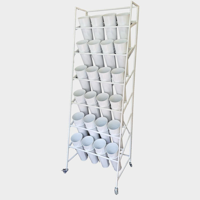 Metal Flower Rack with 6 Shelf 24 Buckets