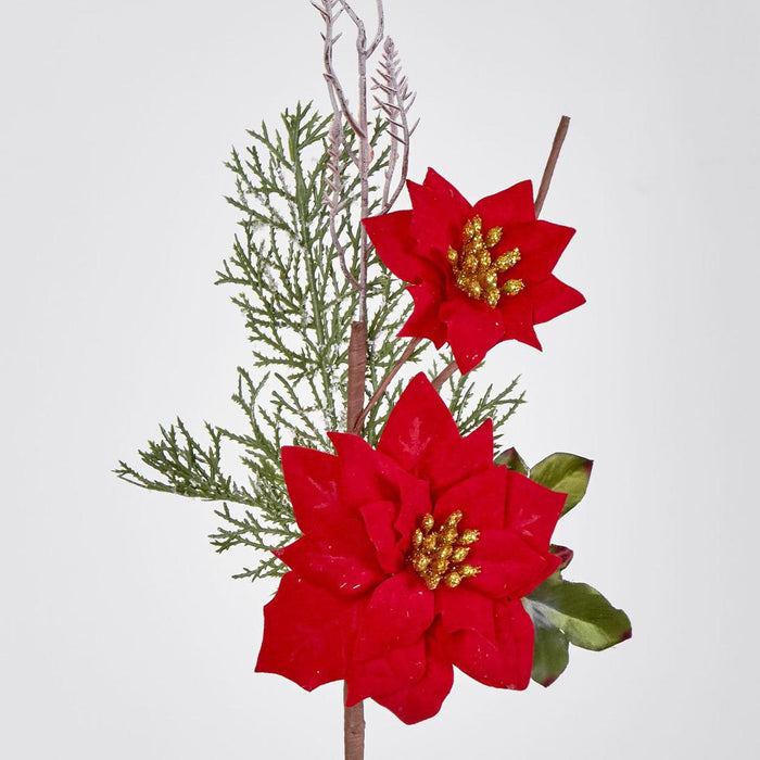 46cm poinsettia branch 12 pcs