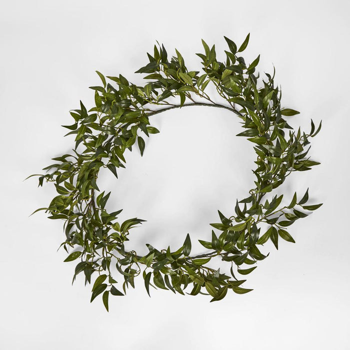 Green Ruscus Leaf Garland 182cm
