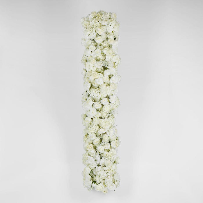 Rose & Hydrangea Floral Runner White