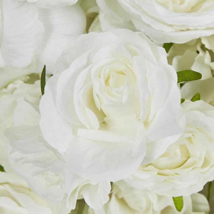 Rose & Hydrangea Floral Runner White