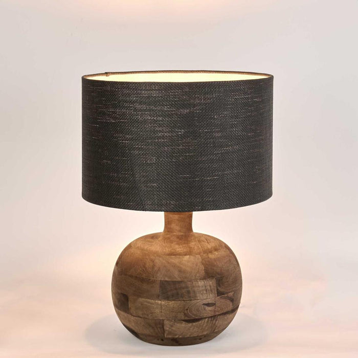 Arum Timber Table Lamp Black Shade