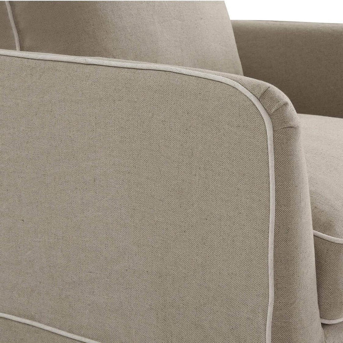 Noosa Hamptons Armchair Natural W/White Piping