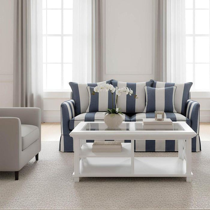 Noosa Hamptons 2 Seat Sofa Denim/Cream