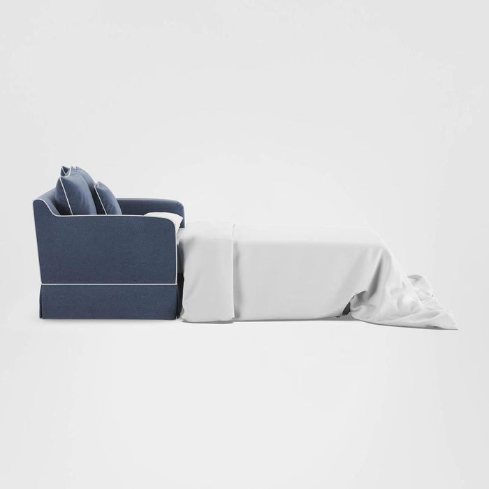 Noosa Hamptons 1.5 Seat Sofa Bed Navy W/White Pipping