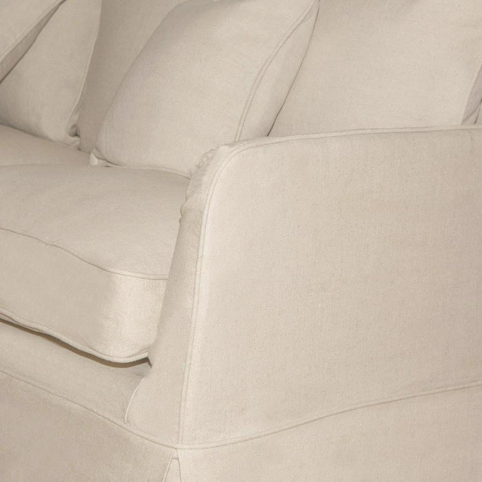 Noosa Hamptons 3 Seat Sofa Beige Linen Blend