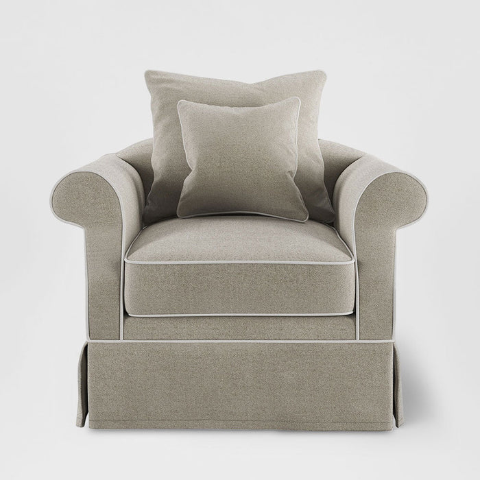 Avalon Hamptons Armchair Natural W/White Piping
