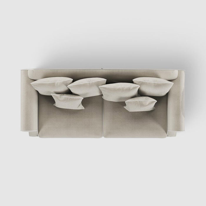 Avalon Hamptons 3 Seat Sofa Natural W/White Piping