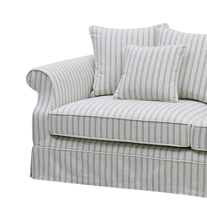 Avalon Hamptons 3 Seat Sofa Stone Stripe