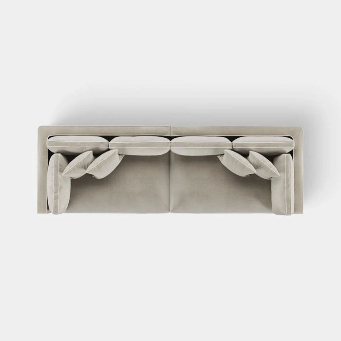 Marbella 4 Seat Sofa Natural with White Piping