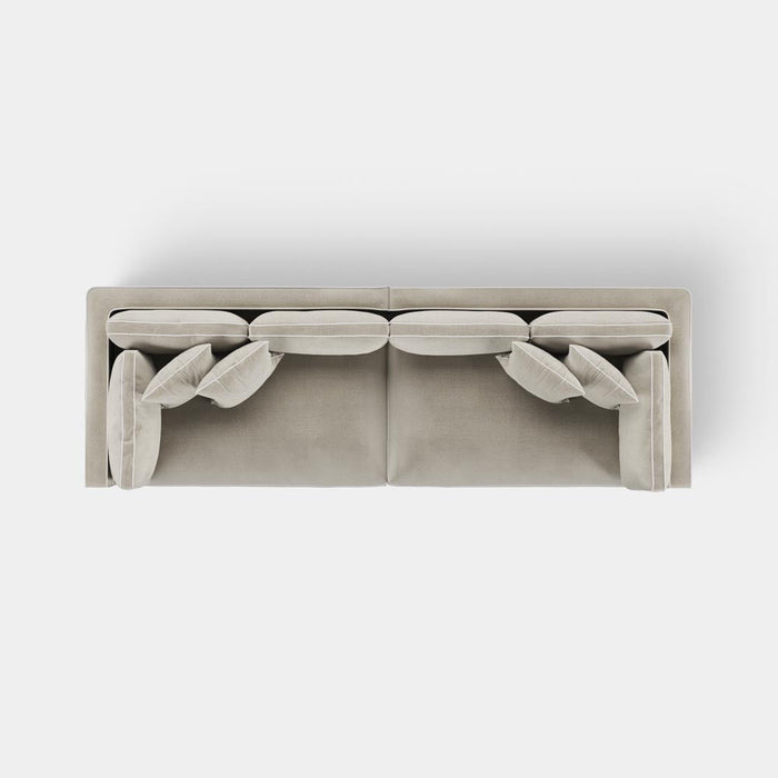 Marbella 4 Seat Sofa Natural with White Piping