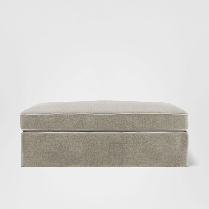 Marbella Ottoman Natural with White Piping
