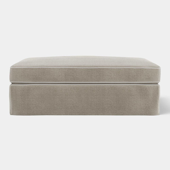 Marbella Ottoman Natural with White Piping