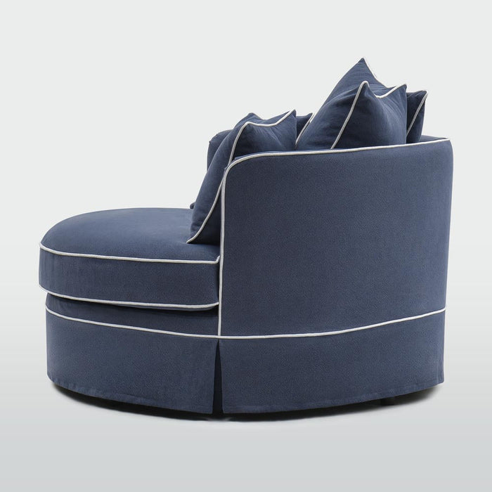Noosa Hamptons Snuggle Chair Navy with White piping*