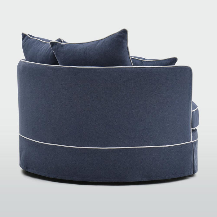 Noosa Hamptons Snuggle Chair Navy with White piping*
