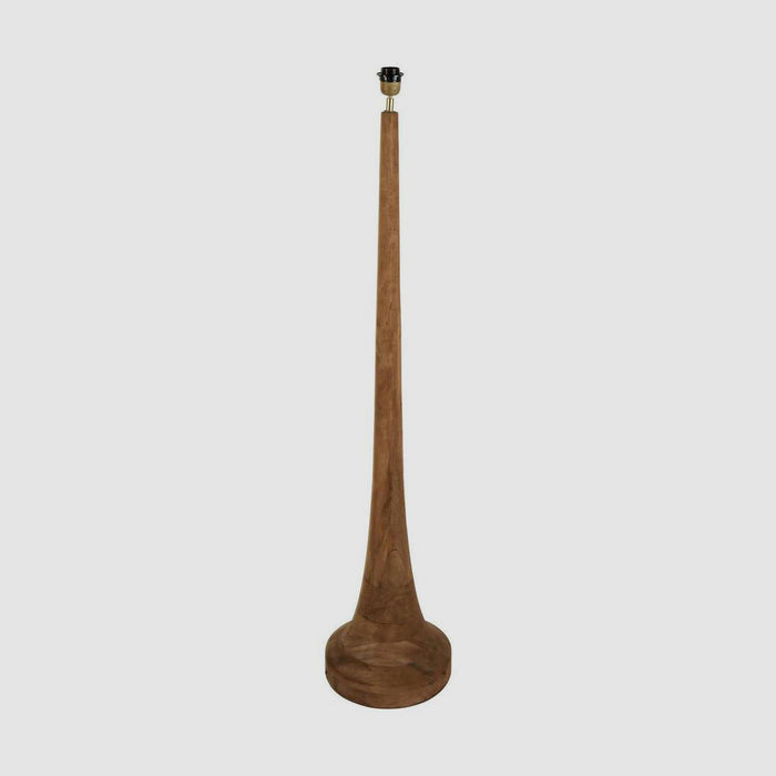 Lancia Large - Dark Natural - Turned Wood Slender Floor Lamp