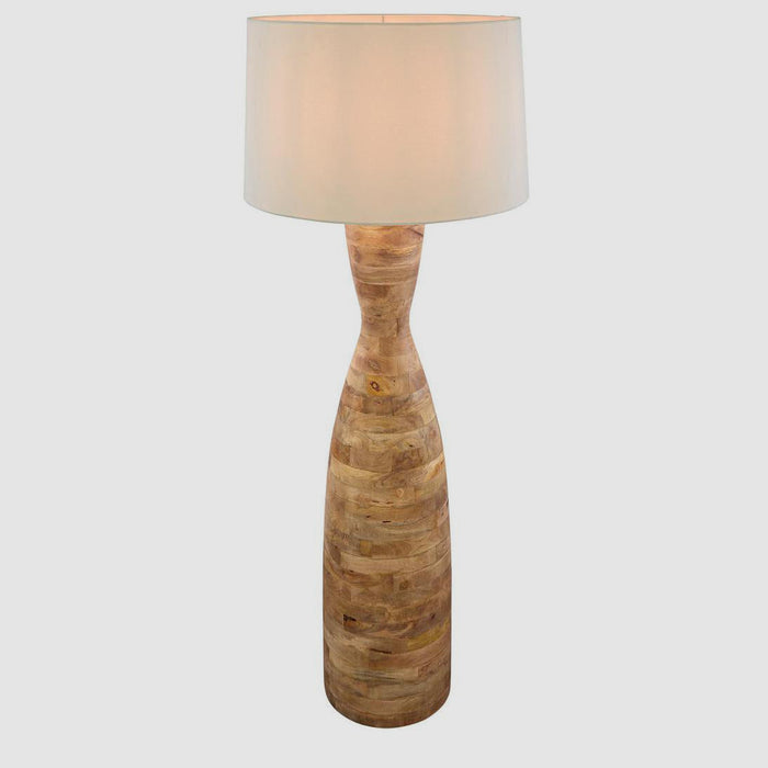 Esraj Turned Wood Floor Lamp Natural