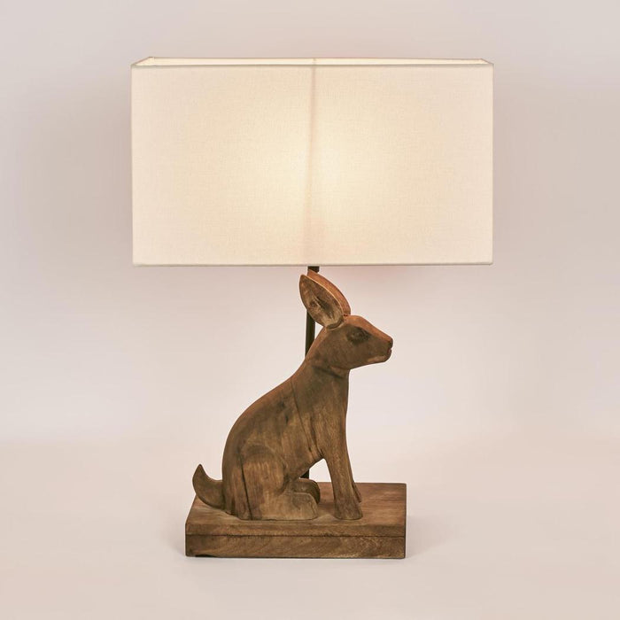 Simon - Dark Natural - Small Wooden Rabbit Table Lamp