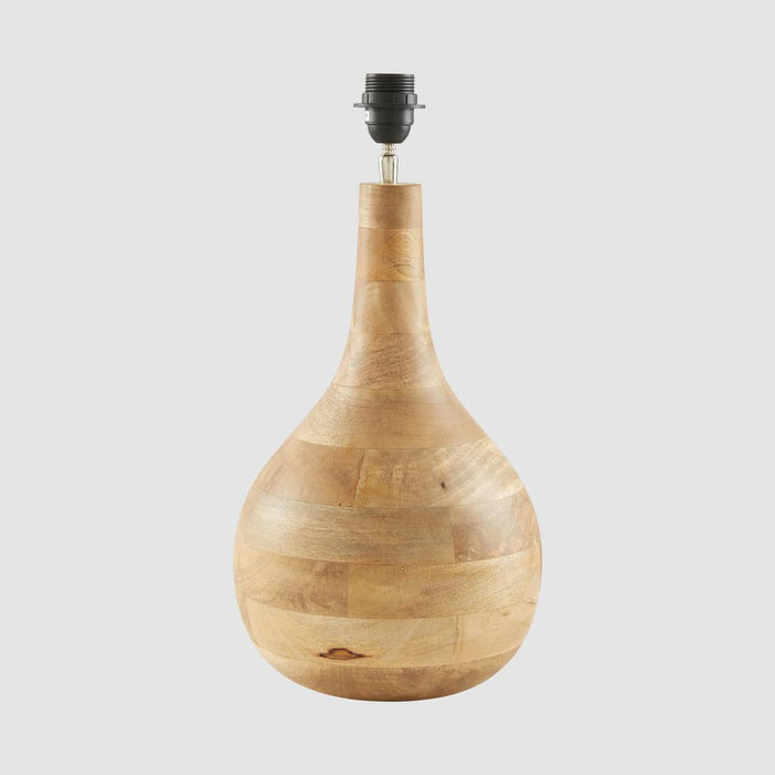 Sarod Turned Wood Table Lamp Dark Natural