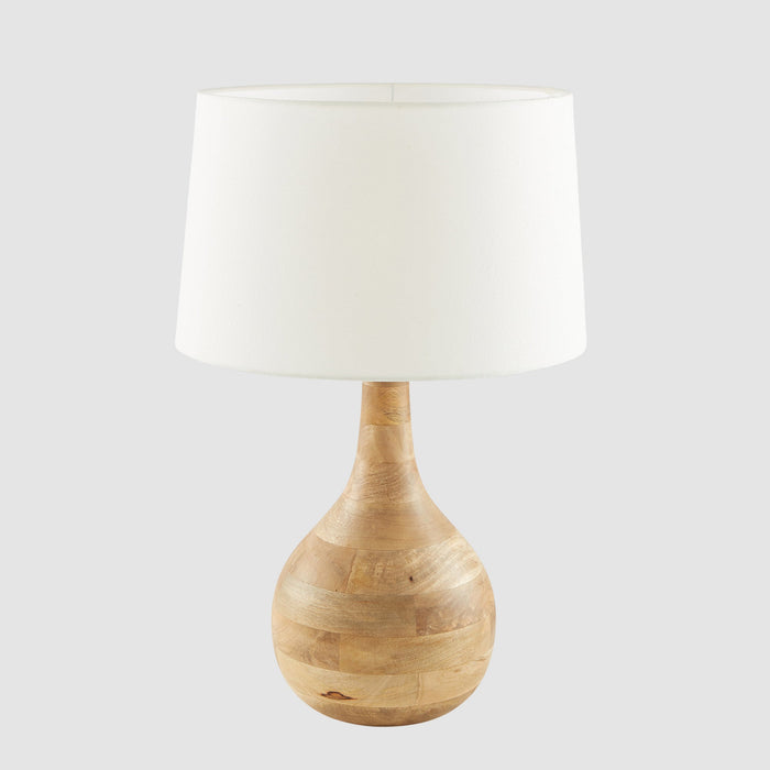 Sarod Turned Wood Table Lamp Dark Natural