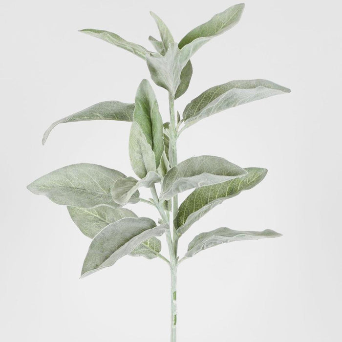 Lamb's Ear leaf Flocked Stem 71cm Green