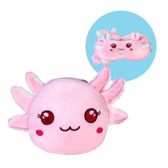 Smoosho's Pals Travel Axolotl Mask & Pillow