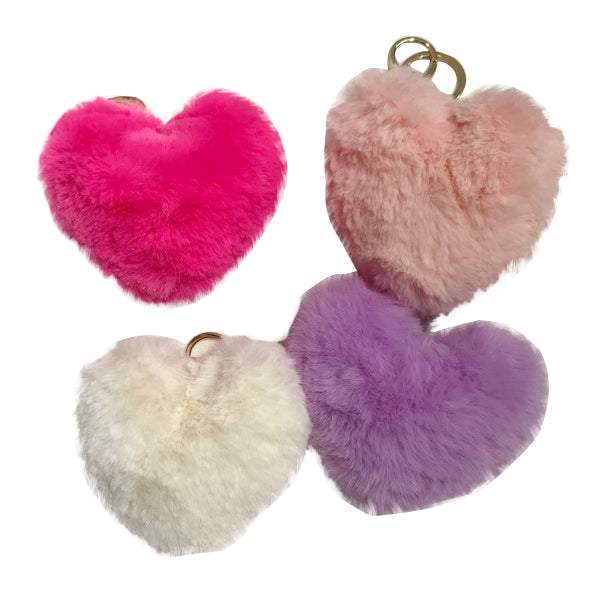 Keychain Plush Heart 10Cm 4Cols