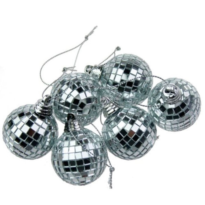 Mirror Ball Silver Pk6 6Cm Pvc Box