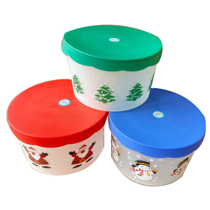 Xmas Cookie Container W/Cover 20X12Cm 4A