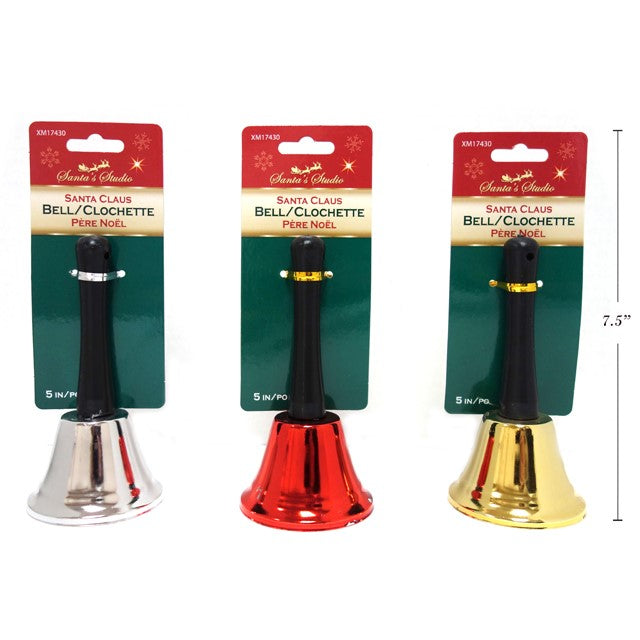 Xmas Bell Santa Claus Hand Bell Asst