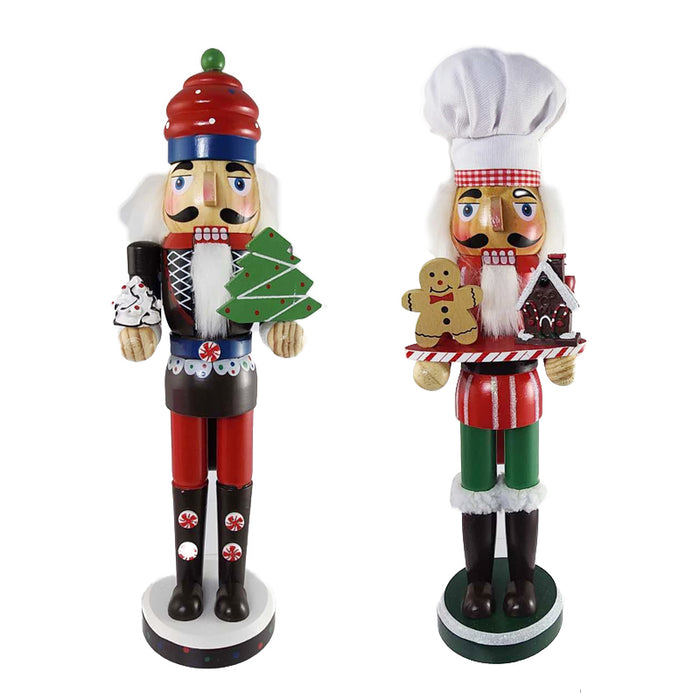 Wood Nutcracker 35Cm Chef W/Cake